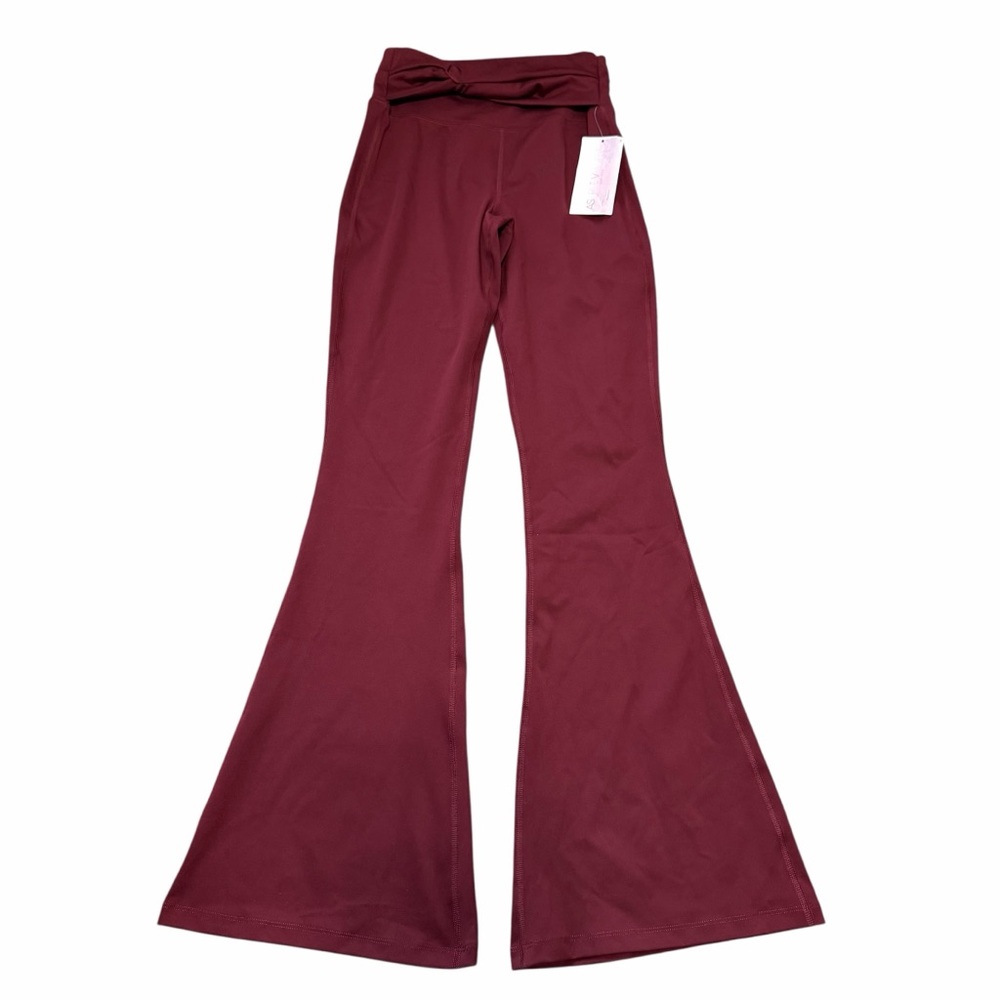 NWT AS‎ Revival Twist Waist Flare Leggings | Cranberry | Size Small